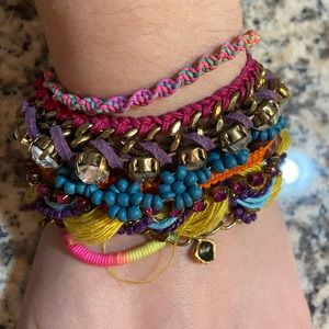 Betsey Johnson Chunky Layered Bracelet Rainbow